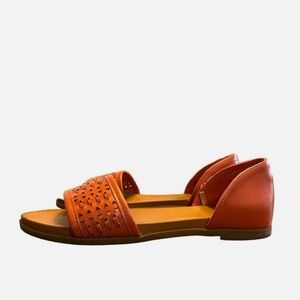 Women's Laser-Cut Open-Toe Sandals in Orange